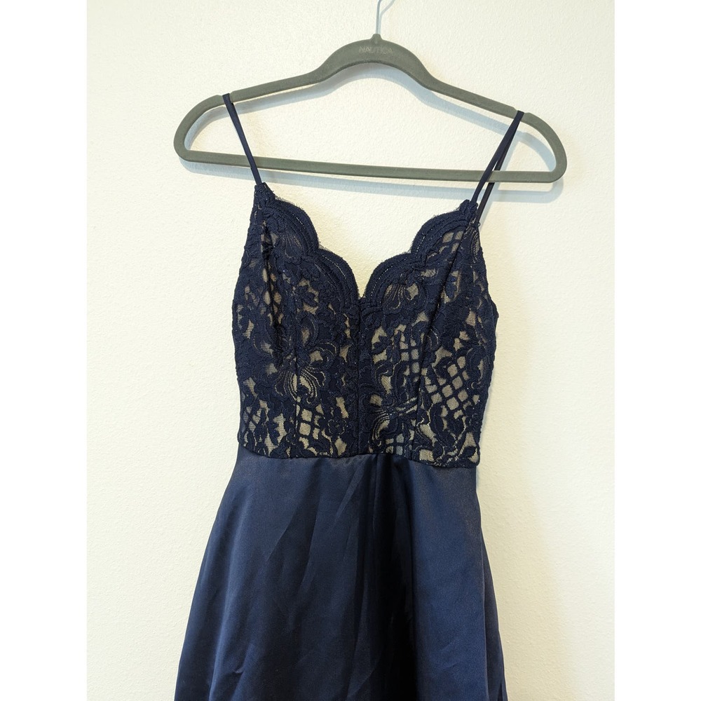 Speechless Glitter Lace and Mikado High-Low A-Line Dress - Picture 5 of 7